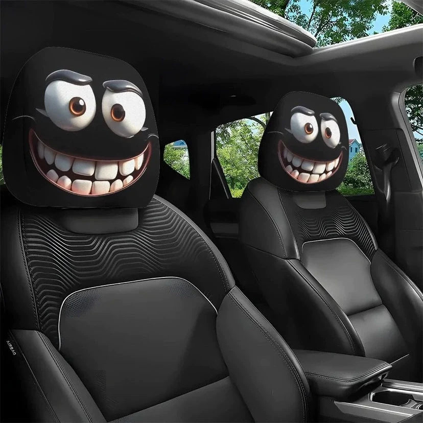 Halloween Funny Cartoon Car Headrest Covers – 2PCS