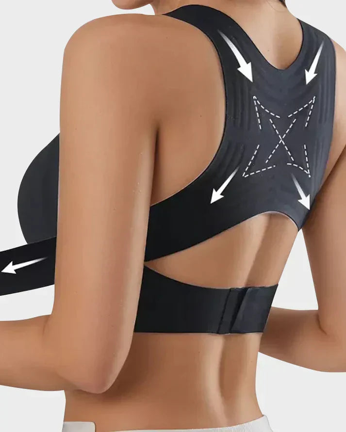 Front Closure Cross-Back Wireless Posture Bra