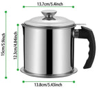 Modern Stainless Steel Oil Dispenser with Filter & Lid