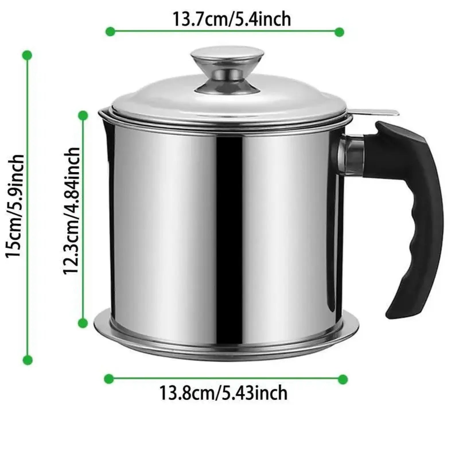 Modern Stainless Steel Oil Dispenser with Filter & Lid