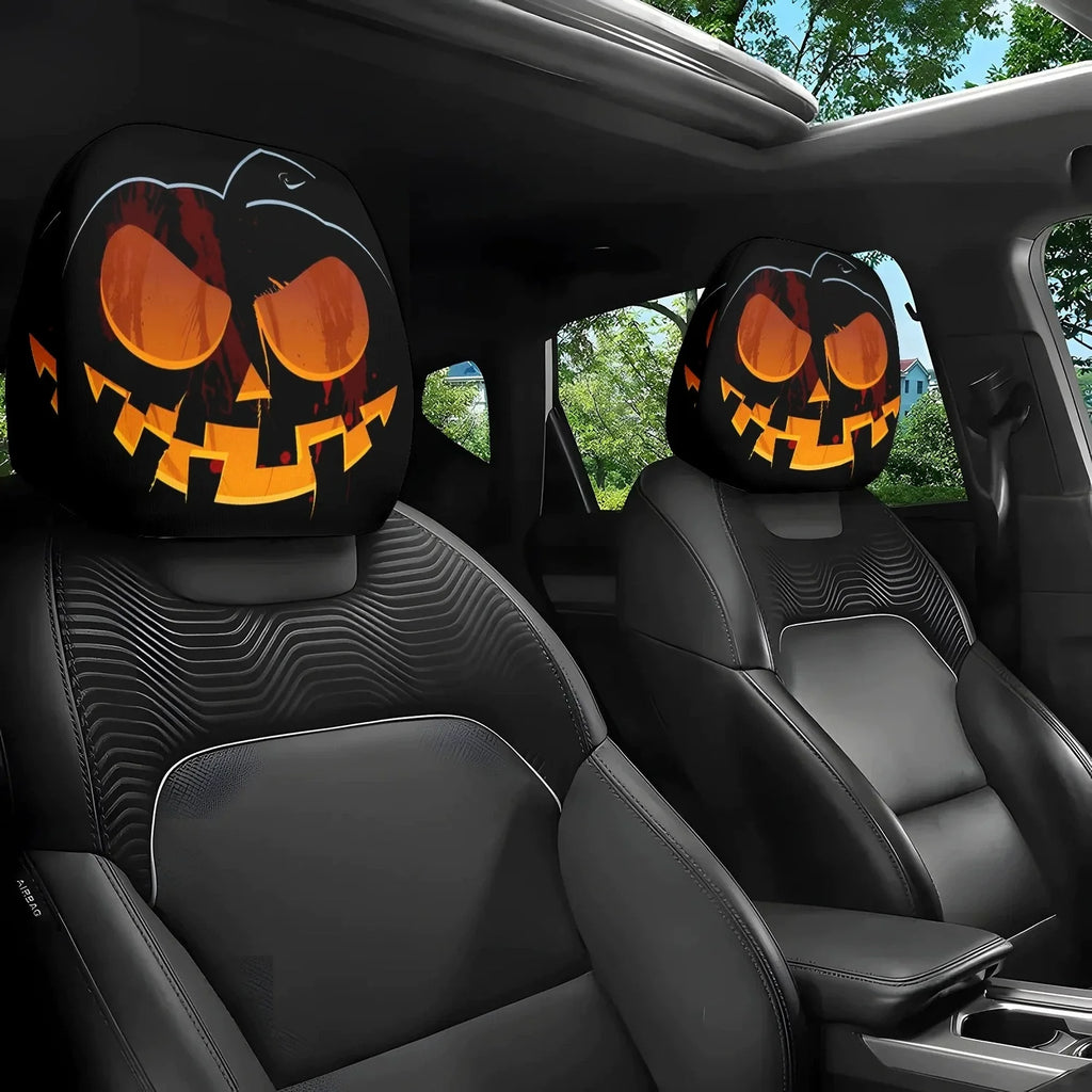 Halloween Funny Cartoon Car Headrest Covers – 2PCS