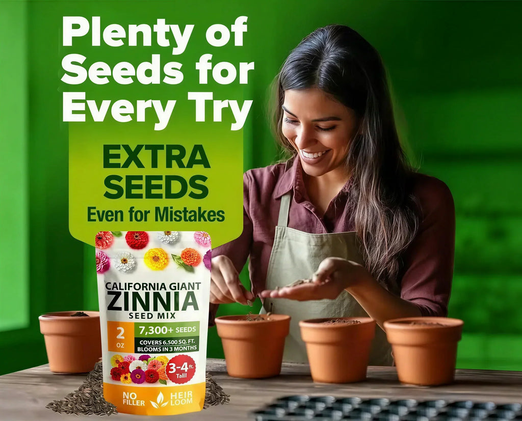 Zinnia Seeds | Pure & Filler-Free Flower Seeds for Garden