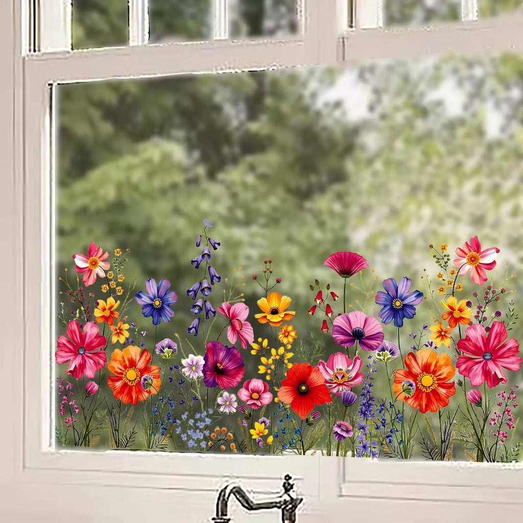 Colorful Floral Bouquet Window Sticker