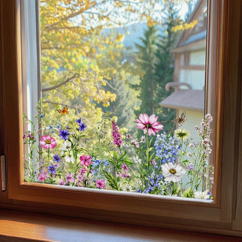 Colorful Floral Bouquet Window Sticker