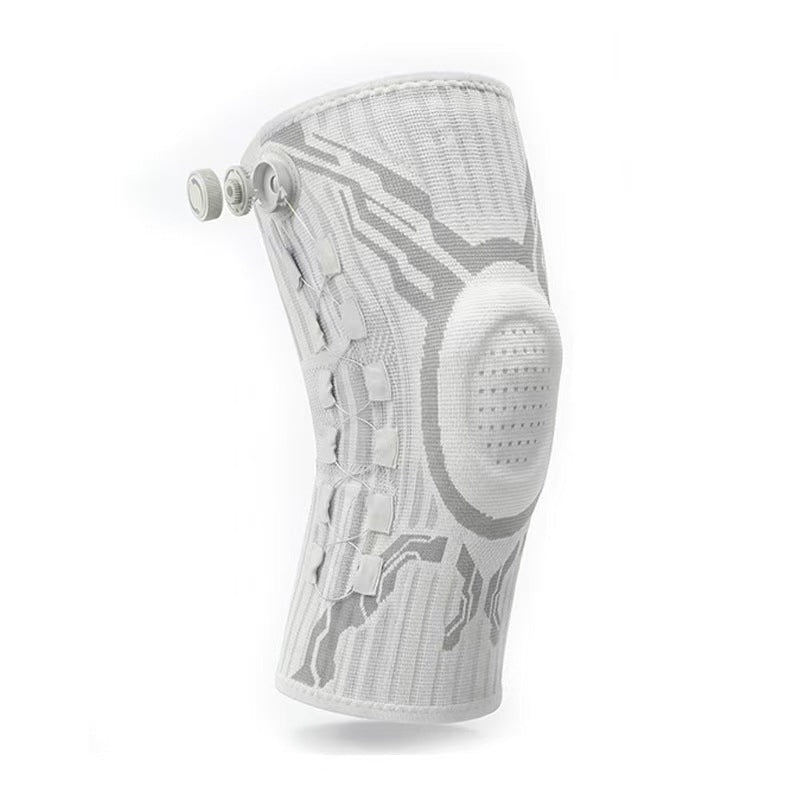 Knob-Adjustable Silicone Shock-Absorbing Knee Sleeve with Dual Spring Support