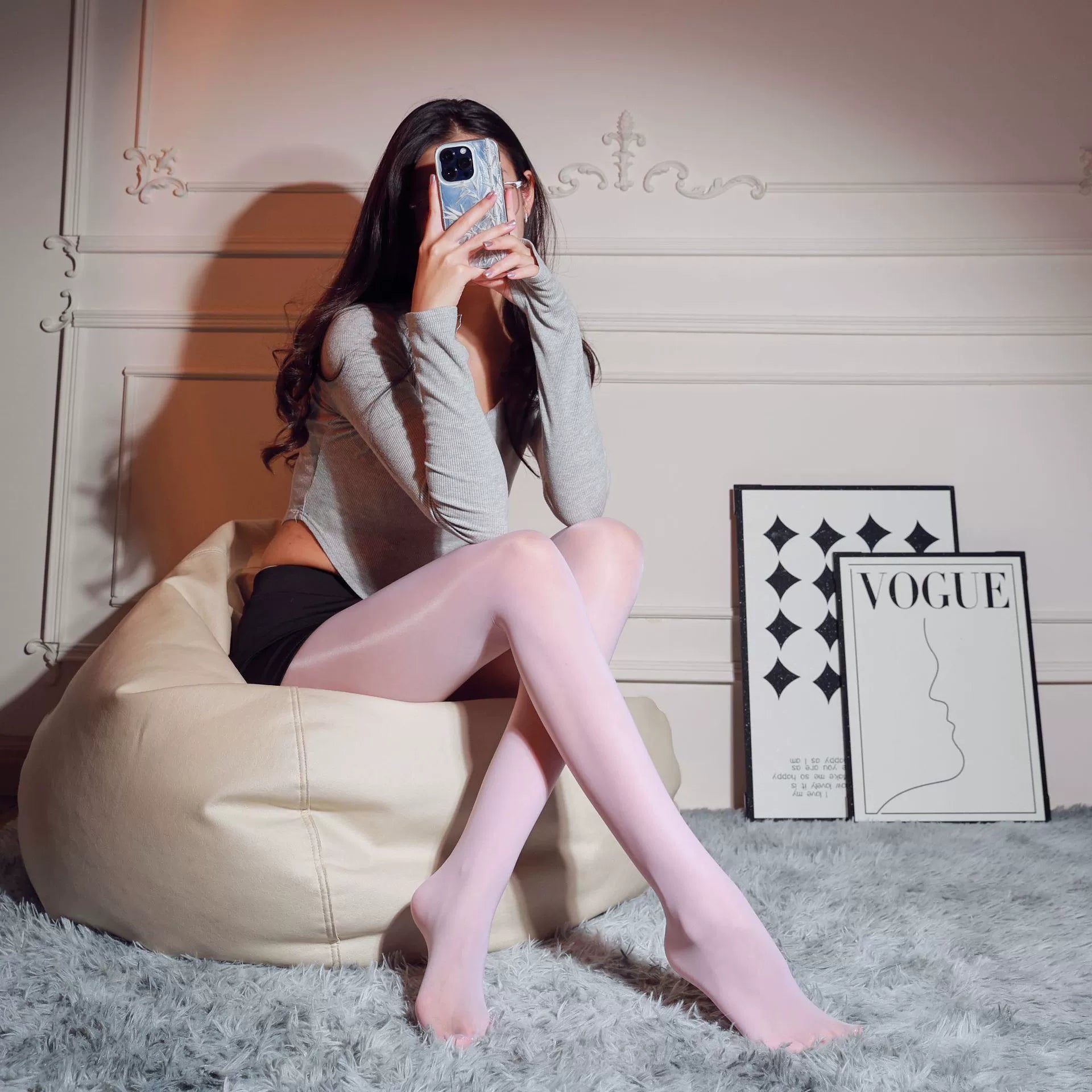 Shiny Sheer Tights for Women – Snag-Resistant & Non-Slip