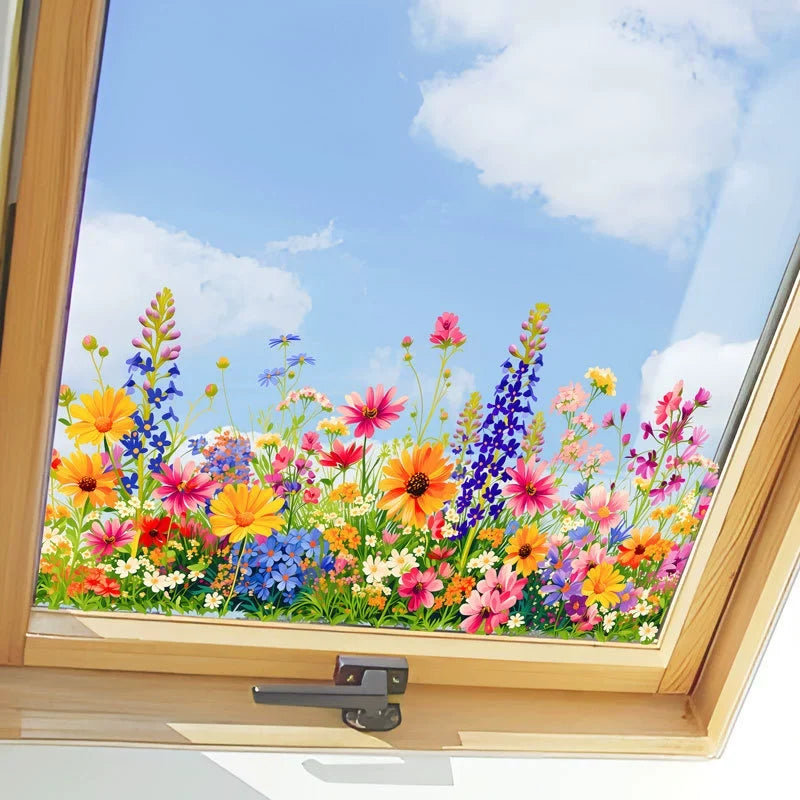 Colorful Floral Bouquet Window Sticker