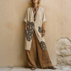 Women's Spring/Summer Cotton Linen Casual Vacation Three-Piece Set