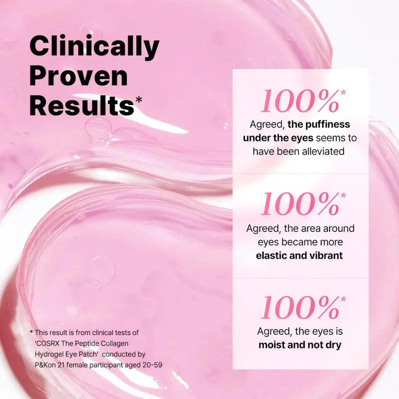 The Peptide Collagen Hydrogel Eye Patch 60 Patches Reduce Puffiness Hydrate Under