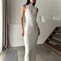 Ribbed Knitted Sleeveless Bodycon Maxi Dress