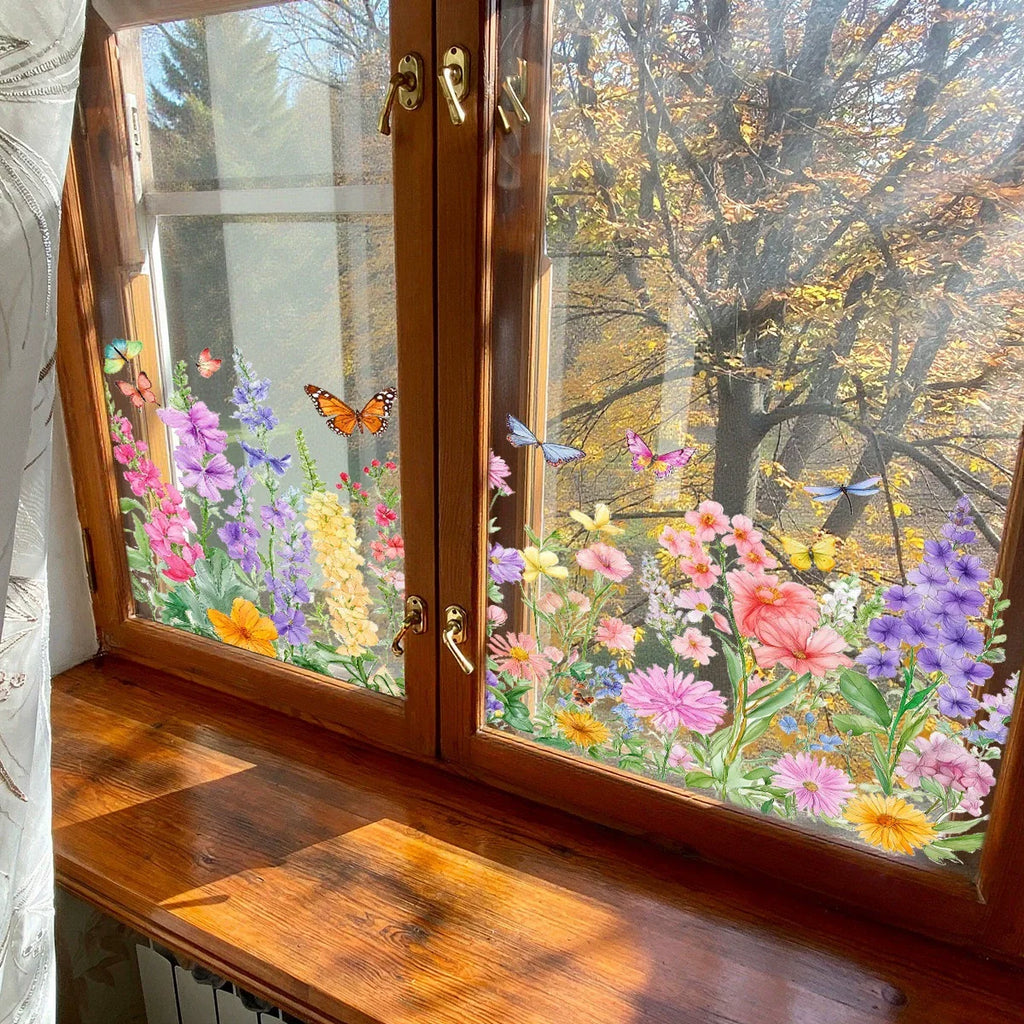 Colorful Floral Bouquet Window Sticker