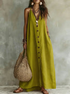 🌿 Boho Linen Maxi Dress: Effortless Summer Style