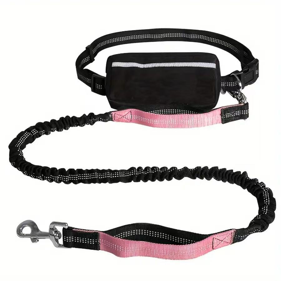 Hands Free Bungee Dog Leash with Detachable Zipper Pouch