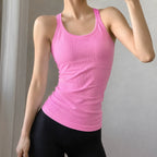 Ribbed Workout Tank Tops with Built in Bra