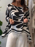 Loose-fitting Casual Printed Chiffon Top