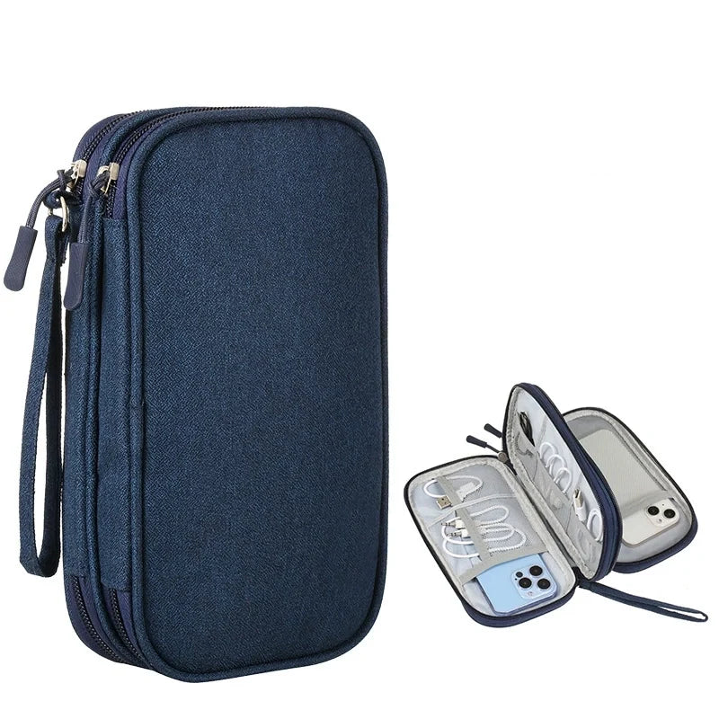 Travel Double Layers All-in-One Cable Organizer Pouch