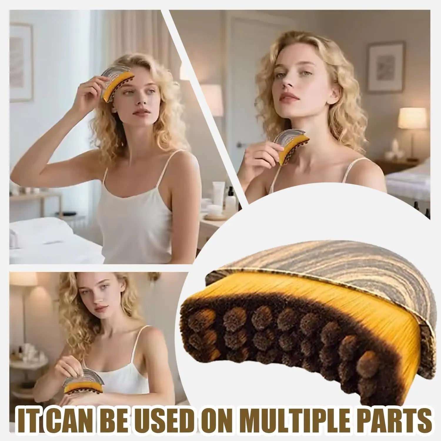 PuffyFace Saver Lymphatic Drainage Wood Face Brush- 3-Minute Depuff Jaw