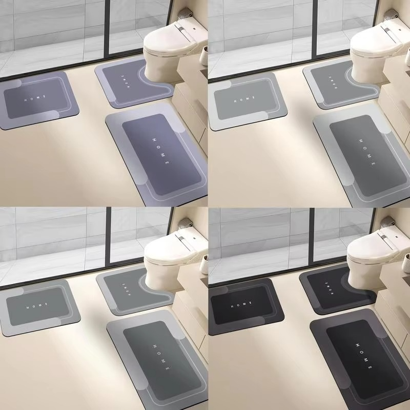 3 Piece Anti Slip Bathroom Mat Set