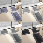 3 Piece Anti Slip Bathroom Mat Set