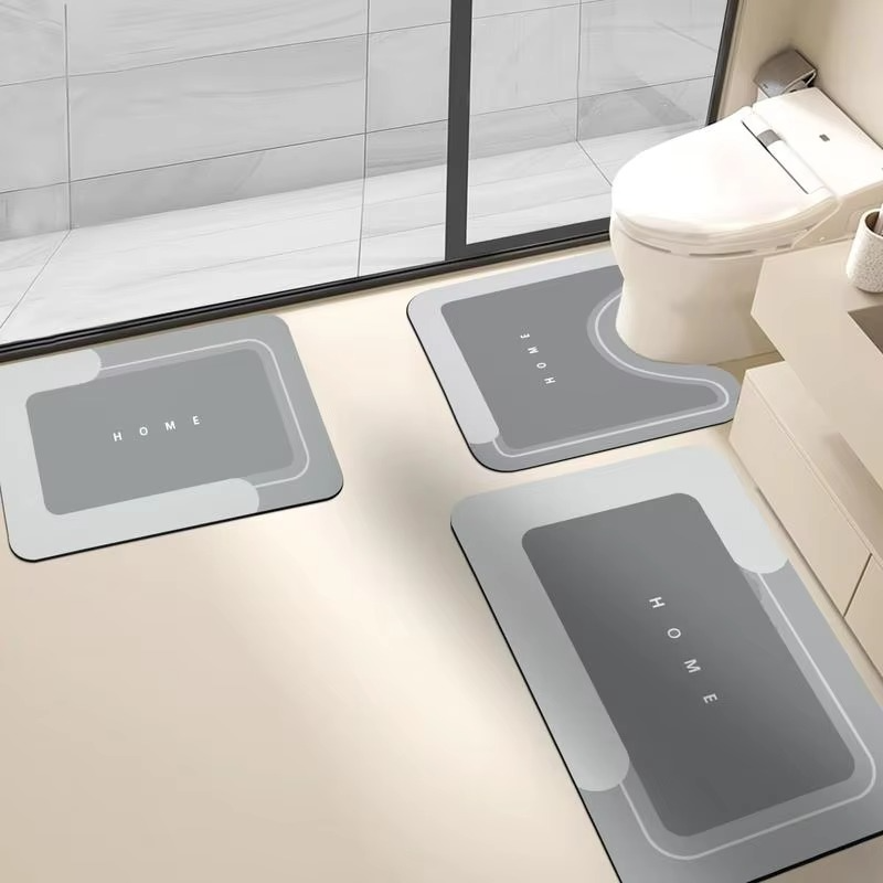 3 Piece Anti Slip Bathroom Mat Set