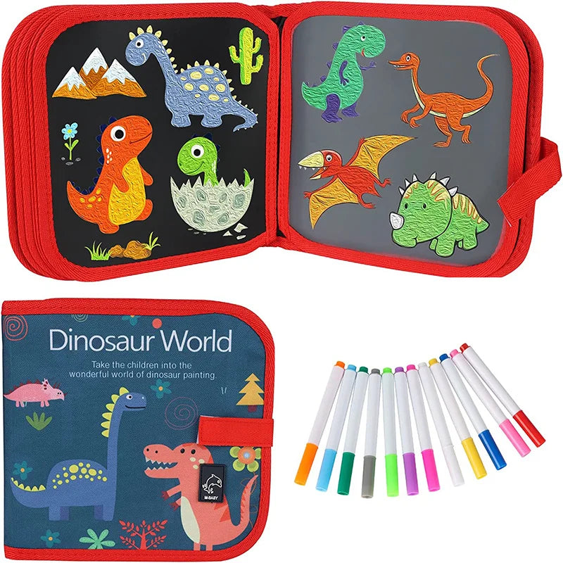 Erasable Doodle Book for KidsToddlers Toys Reusable Drawing Pads with 12 Watercolor Pens Preschool Toy Trip Writing Painting Set Beauty Fashion