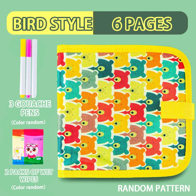 Erasable Doodle Book for KidsToddlers Toys Reusable Drawing Pads with 12 Watercolor Pens Preschool Toy Trip Writing Painting Set Beauty Fashion