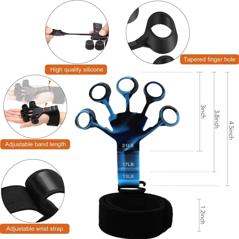 Finger Gripper Finger Exerciser Guitar Finger Exerciser 6 Resistant Levels Recovery Physical Tools Hand Strengthener For Patient Beauty World Shop