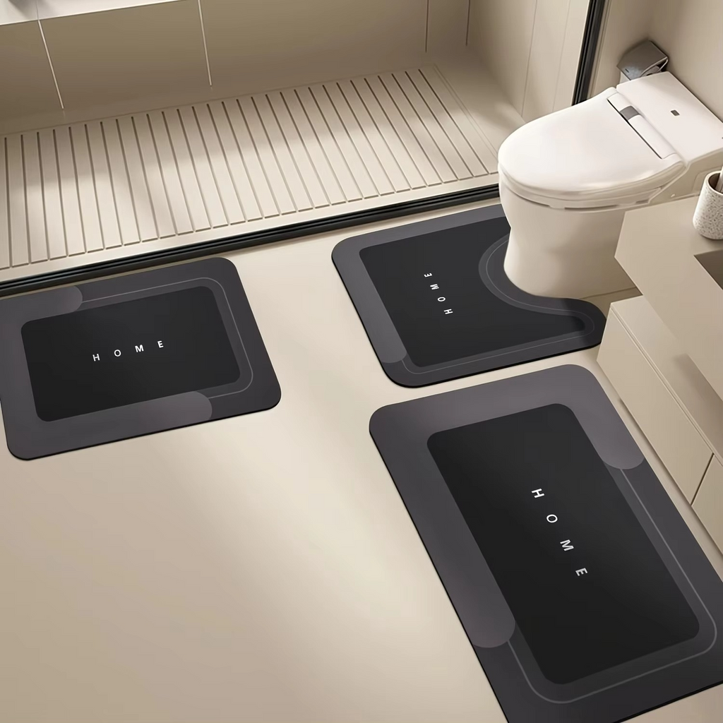 3 Piece Anti Slip Bathroom Mat Set
