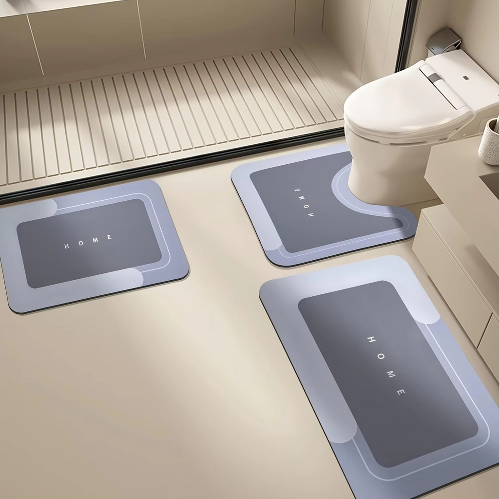 3 Piece Anti Slip Bathroom Mat Set