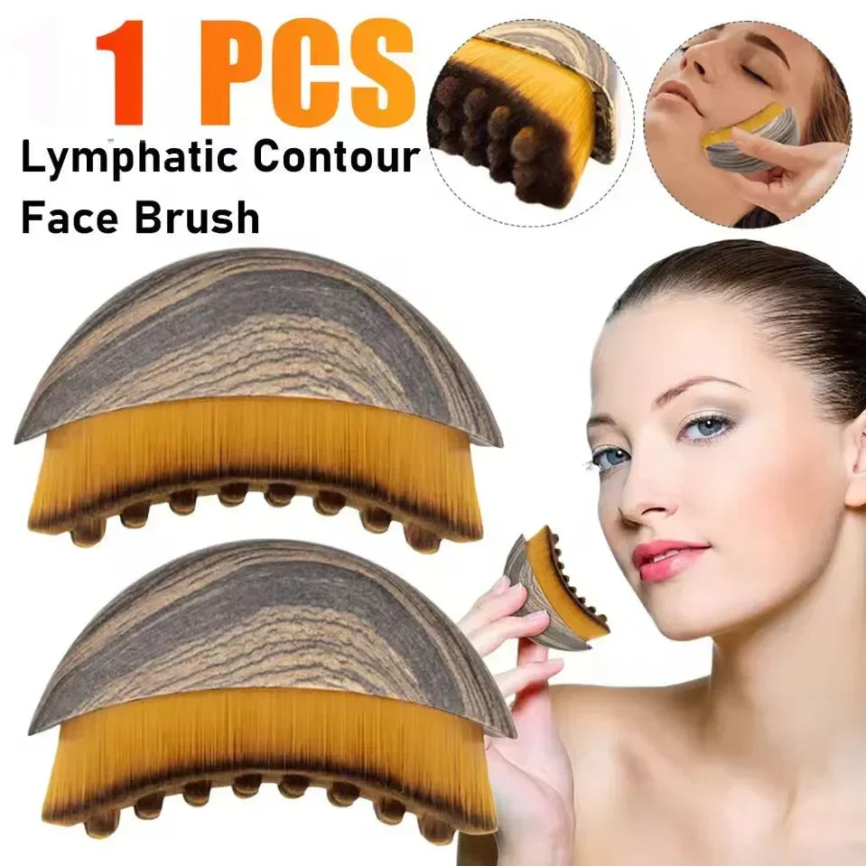 PuffyFace Saver Lymphatic Drainage Wood Face Brush- 3-Minute Depuff Jaw