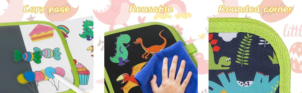 Erasable Doodle Book for KidsToddlers Toys Reusable Drawing Pads with 12 Watercolor Pens Preschool Toy Trip Writing Painting Set Beauty Fashion