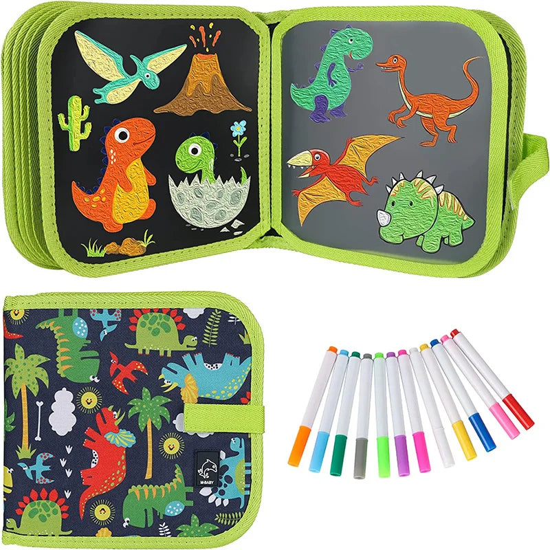 Erasable Doodle Book for KidsToddlers Toys Reusable Drawing Pads with 12 Watercolor Pens Preschool Toy Trip Writing Painting Set Beauty Fashion