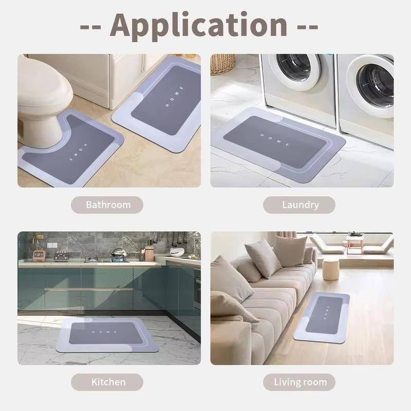 3 Piece Anti Slip Bathroom Mat Set