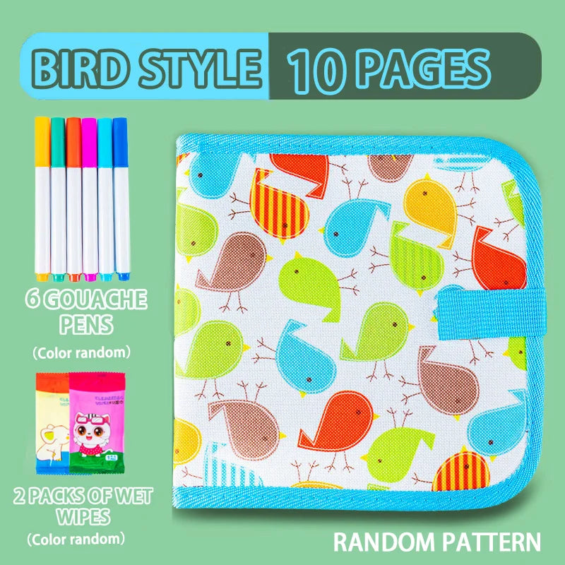 Erasable Doodle Book for KidsToddlers Toys Reusable Drawing Pads with 12 Watercolor Pens Preschool Toy Trip Writing Painting Set Beauty Fashion