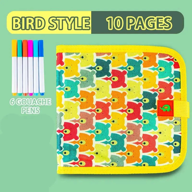 Erasable Doodle Book for KidsToddlers Toys Reusable Drawing Pads with 12 Watercolor Pens Preschool Toy Trip Writing Painting Set Beauty Fashion