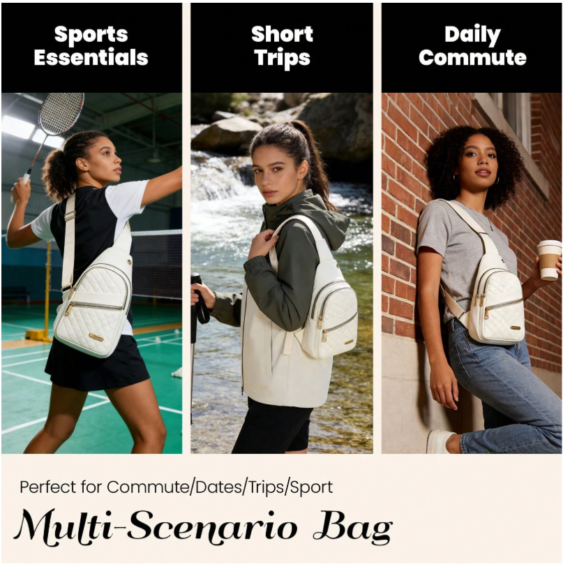 Fashionable Quilted Crossbody Bag