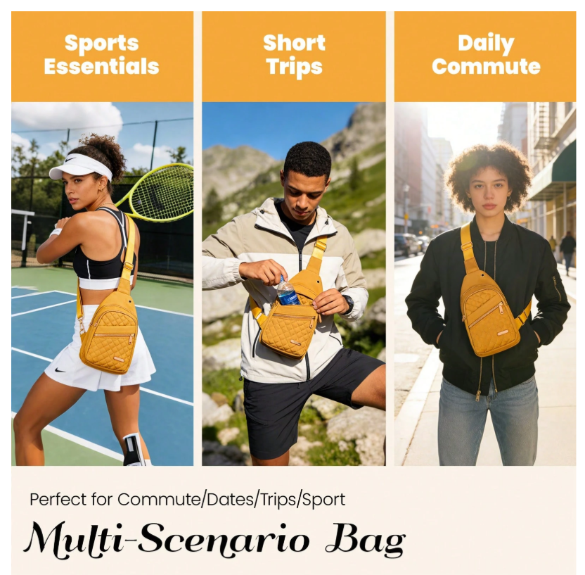 Fashionable Quilted Crossbody Bag