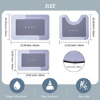 3 Piece Anti Slip Bathroom Mat Set