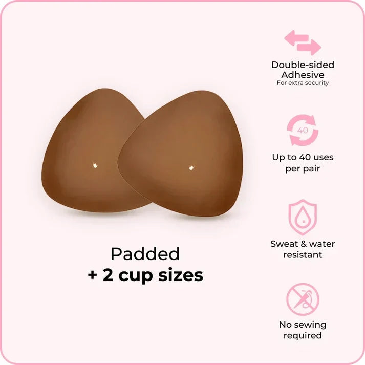 Invisible Lift - Patented Sticky Fashion Bra Inserts Prevents Nipple Slips No Sewing Required Low Cut Tops Womenswear