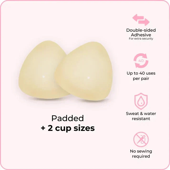 Invisible Lift - Patented Sticky Fashion Bra Inserts Prevents Nipple Slips No Sewing Required Low Cut Tops Womenswear