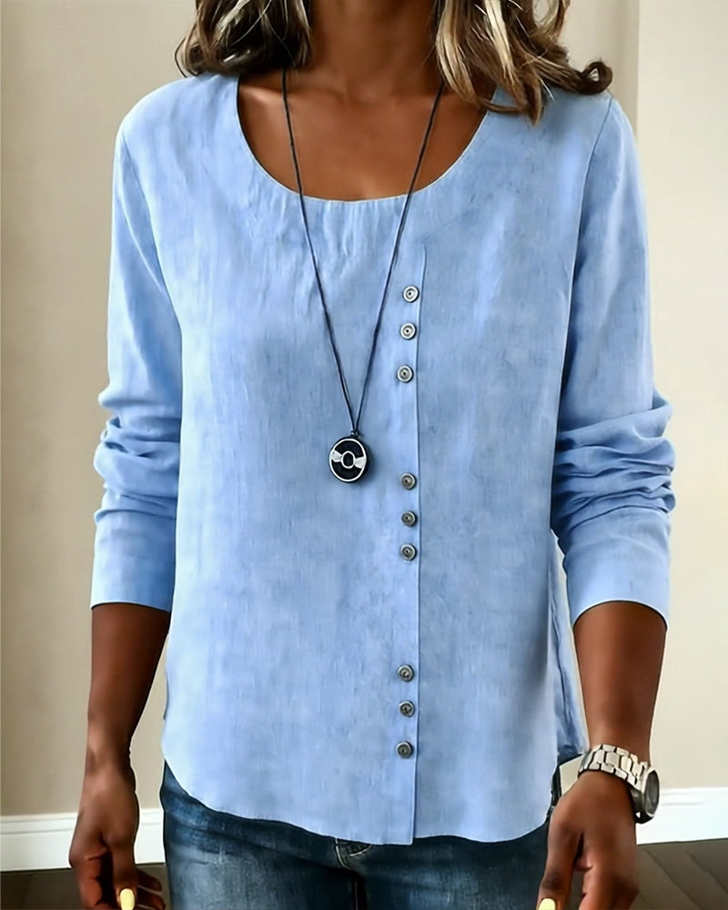Round Neck Long Sleeve Top