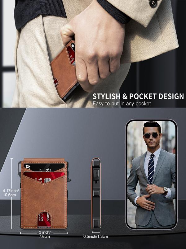 💼🔒BulkyWallet Saver One-Click RFID-Blocking Minimalist Wallet