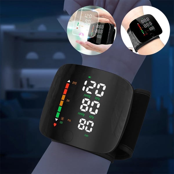LED Wrist Blood Pressure Monitor, Adjustable Health Tracker