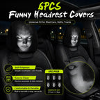 Halloween Funny Cartoon Car Headrest Covers – 2PCS