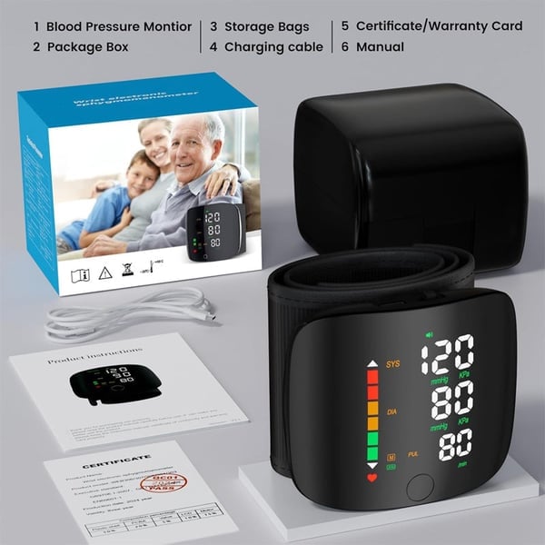 LED Wrist Blood Pressure Monitor, Adjustable Health Tracker