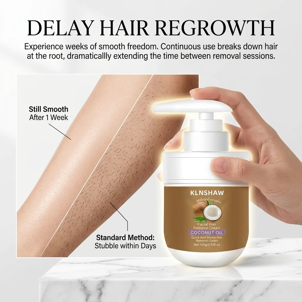Gentle Growth Inhibition: Coconut Hair Removal Cream
