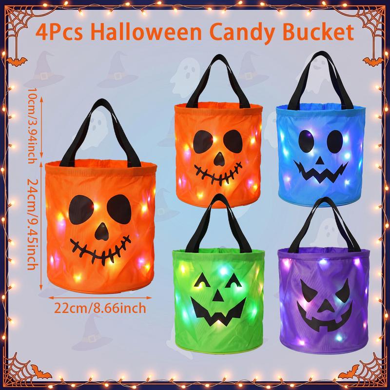 Halloween Candy Bucket with LED Lights`