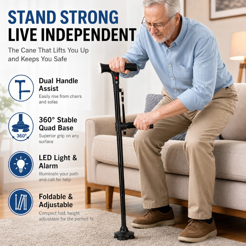 Collapsible Dual Grip Travel Cane