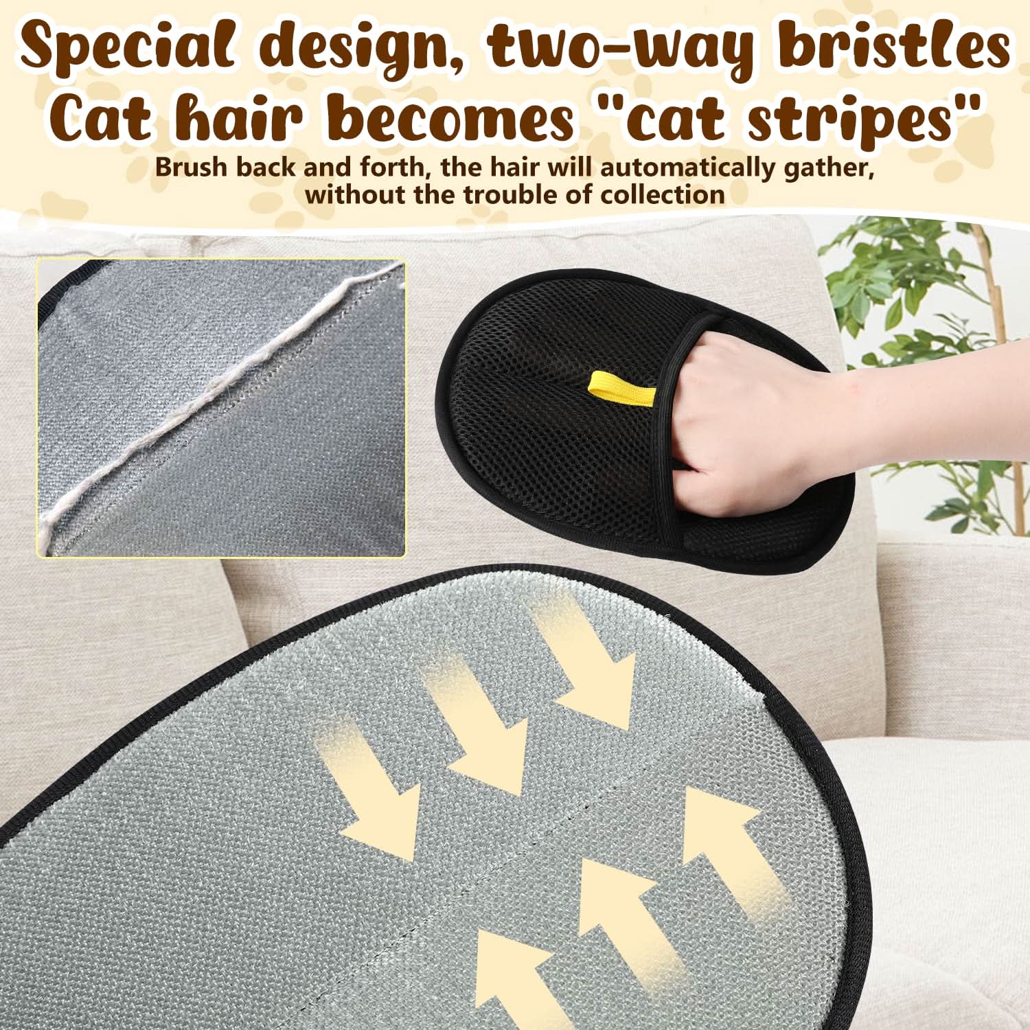 FurFlood Saver Double-Sided Pet Grooming Gloves