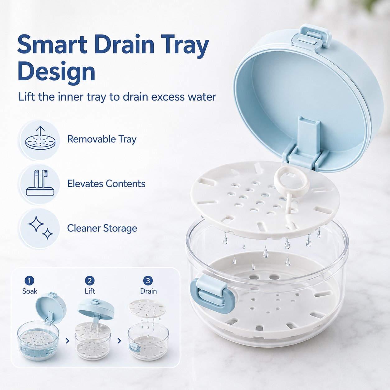 3-in-1 Retainer Cleaning Storage Case